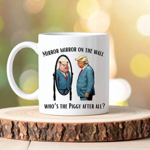 Quiet Piggy Anti Trump Sarcastic Coffee Mug, Subtle FDT Cup image 3