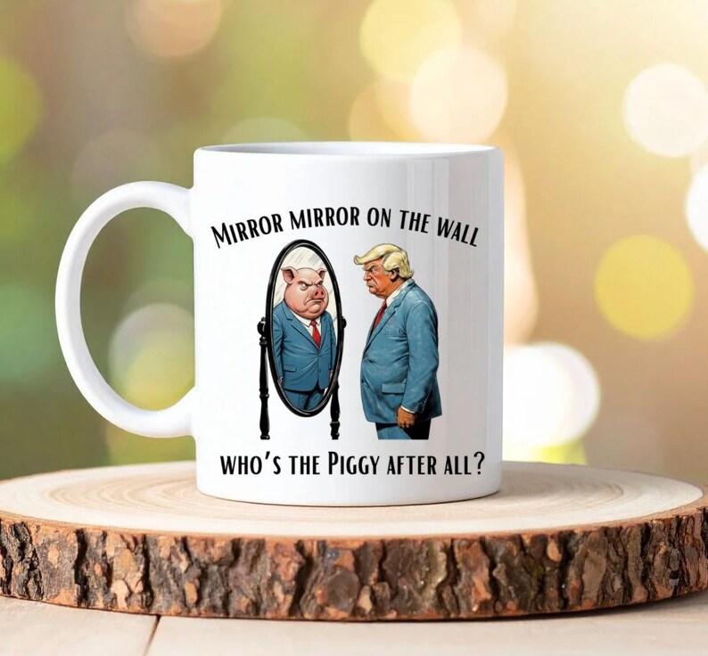 Quiet Piggy Anti Trump Sarcastic Coffee Mug, Subtle FDT Cup image 3