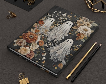 Lace Ghost Hardcover Notebook: Spooky Floral Gothic Journal