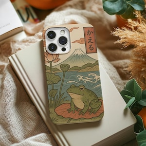 Grumpy Frog Phone Case, Cute Frog Case, Nature Phone Case, Japan Phone Case, Samsung Case, iPhone 16 15 14, Google pixel 8, 9,
