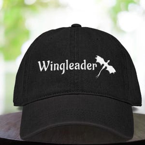 Wingleader Dragon Hat, Embroidered Baseball Cap for Fantasy Readers, Fantasy Book Lover Gift, Dragon Hat, Gift for Readers, Gothic Hat