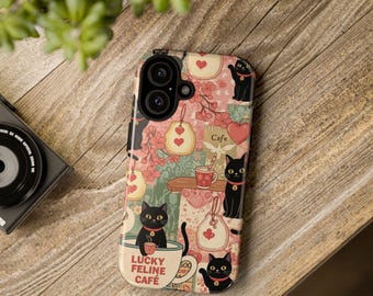 Kawaii Japanese Cat Cafe Phone Case for iPhone, samsung, google pixel