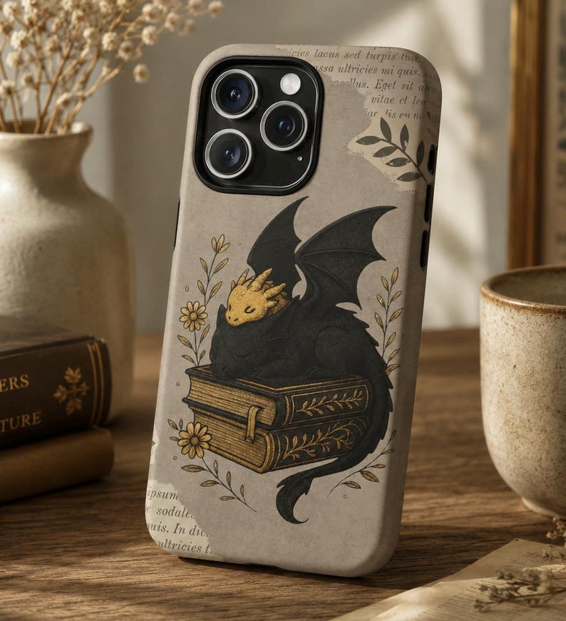 Fantasy Dragon MagSafe Phone Case for Book Lovers, Fantasy Reader Phone case, MagSafe case for iPhone 17 16 15 14 13 image 1
