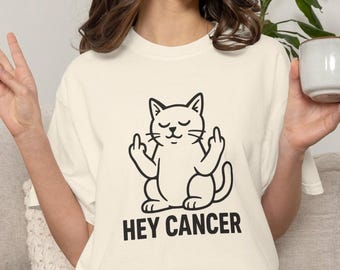 Hey Cancer F * ck You Tshirt, Krebs-Überlebender-Shirt, Krebs-Bewusstseins-T-Stück, F * ck Krebs-T-Shirt, Brustkrebs-Kämpfer-T-Stück