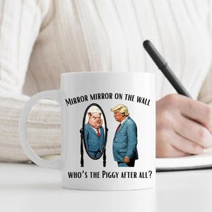 Quiet Piggy Anti Trump Sarcastic Coffee Mug, Subtle FDT Cup image 4