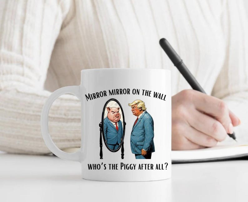 Quiet Piggy Anti Trump Sarcastic Coffee Mug, Subtle FDT Cup image 4