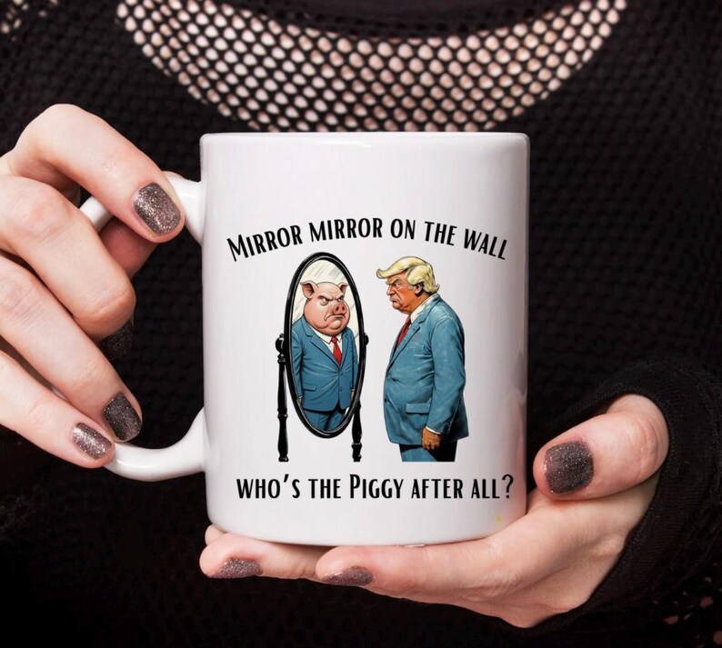 Quiet Piggy Anti Trump Sarcastic Coffee Mug, Subtle FDT Cup image 5