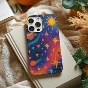 Celestial Phone Case, Space Phone Case, iPhone 16 15 14 case, Samsung Phone Case, Google Pixel Phone Case, Vibrant Cosmic Galaxy Star Print