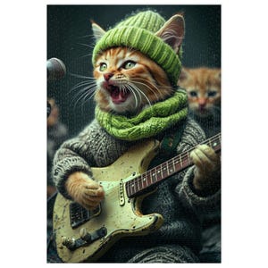 Whimsical Cat Jigsaw Puzzle with Tin, Fun Gift for Cat Lovers, Family Game Night, Unique Home Decor, Perfect for Holidays