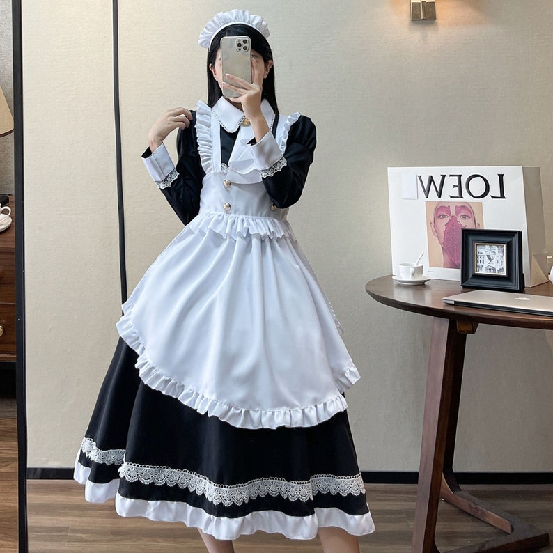 Maid Dress Plus Size Maid Outfit Apron Dress French Cosplay - Etsy Canada