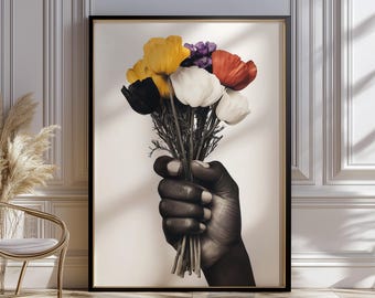 Power in Bloom, Minimalist Wall Art, Black Woman Art, Trendy Wall Art, Gallery Wall, Eclectic Wall Art, Minimalist Home Decor, Trendy Print
