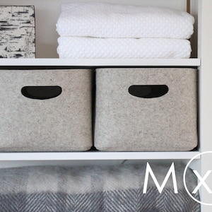 Medium Size / Custom-made Felt Storage Basket / Storage Box for a Shelf