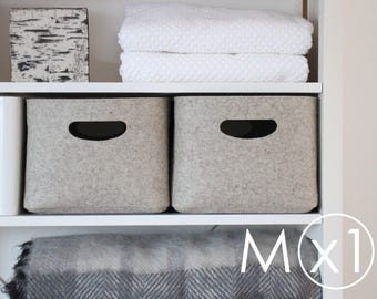 Medium Size / Custom-made Felt Storage Basket / Storage Box for a Shelf