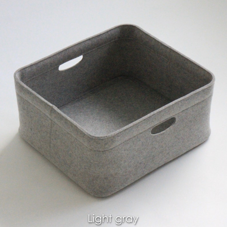 Medium Size, Set of 2 / Custom-made Felt Storage Basket / Storage Box for a Shelf image 5