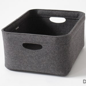 Medium Size, Set of 2 / Custom-made Felt Storage Basket / Storage Box for a Shelf image 6