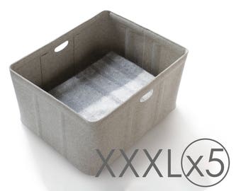 XXXL Size, Set of 5 / Custom-made Felt Storage Basket / Storage Box for a Shelf