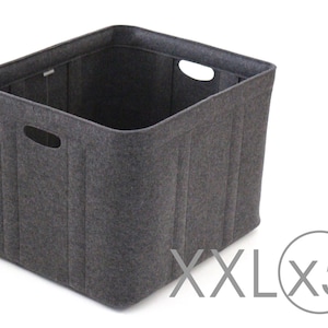 XXL Size, Set of 5 / Custom-made Felt Storage Basket / Storage Box for a Shelf