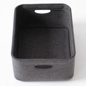 Medium Size, Set of 2 / Custom-made Felt Storage Basket / Storage Box for a Shelf image 7