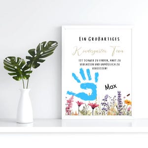 Personalisiertes Kita Team Geschenk mit Handabdruck – Abschiedsgeschenk Kindergarten
