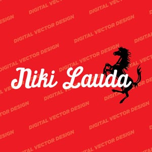 Niki Lauda Ferrari F1 Formel 1 Vektor-Design- PDF-AI-PNG | Digital Art für individuelle T-Shirts & Drucke