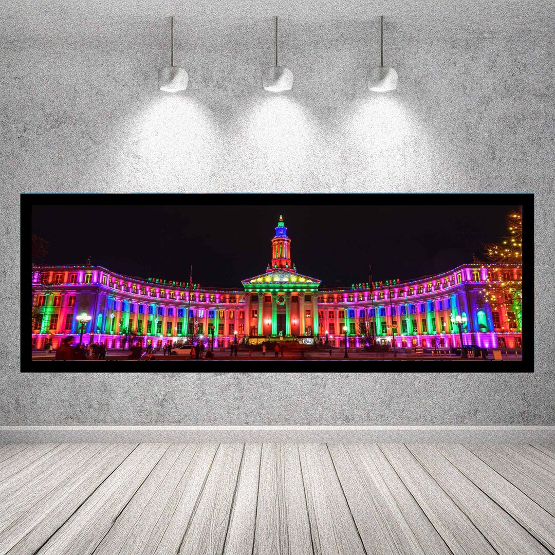Iconic Denver Signs Panorama: Iconic Denver Christmas Display - Holiday Night Photography ...