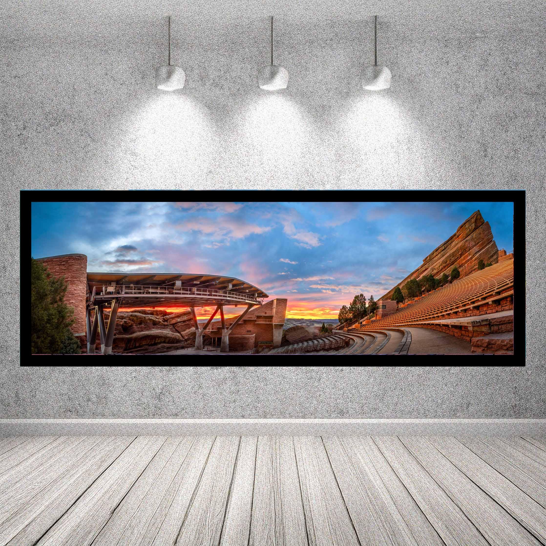 Panorama: Red Rocks Amphitheater at Sunrise - Iconic Colorado Landmark ...