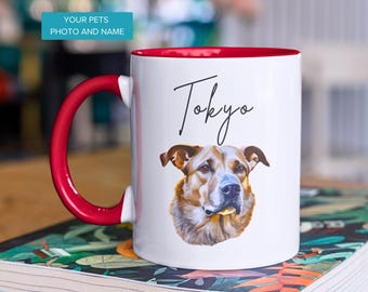Custom Pet Mug from Photo | Custom Watercolor Pet Photo Coffee Mug | Gift for Dog Moms, Dog Dads, Pet Lovers | Personalized Dog Coffee Mug