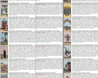 Tarot cheat sheet | Tarot Guide for beginners | Printable  guidebook