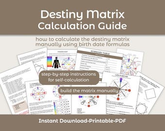 Guía de cálculo de la Matriz del Destino / Tabla numerológica de la fecha de nacimiento (PDF) / Manual de aprendizaje paso a paso