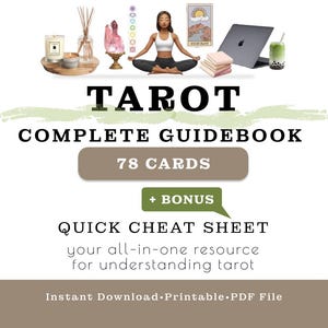 Tarot Guide + Quick Tarot Cheat Sheet | Digital Guidebook for Beginners | Full Meanings PDF