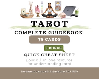 Tarot Guide + Quick Tarot Cheat Sheet | Digital Guidebook for Beginners | Full Meanings PDF