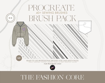 45+ PROCREATE Sewing Brush Pack | Procreate Fashion Design brushes | Instant Digital product