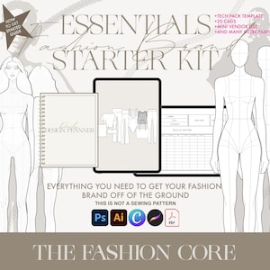 Startpaket för modemärken | 20+ modedesignpaket för Illustrator och Canva | Digital produkt för att stärka ditt varumärke