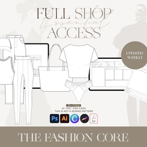 Fashion Design Templates: Editable CADs, Tech Packs (AI, Canva, Procreate Digital Download)