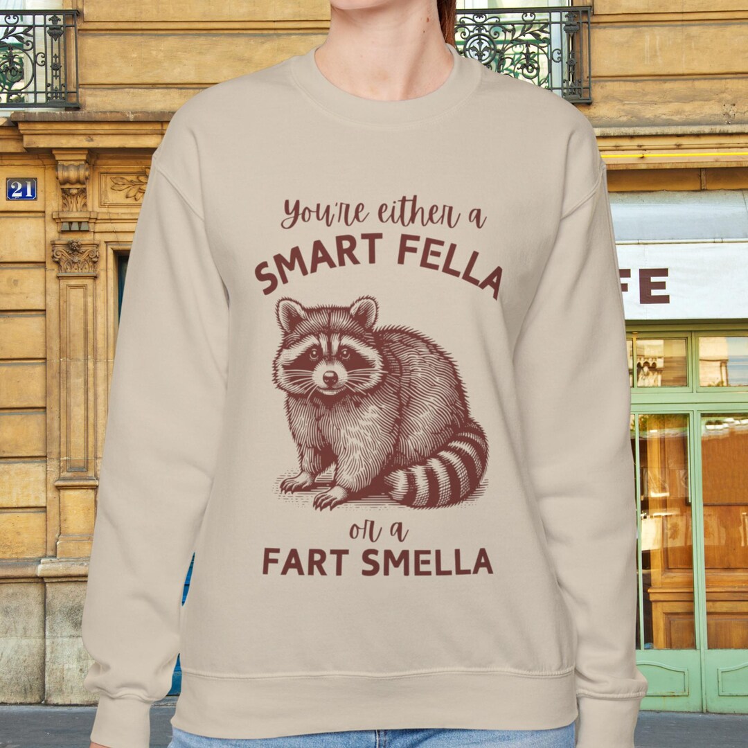 You're Either a Smart Fella or a Fart Smella Racoon Shirt, Retro Racoon ...