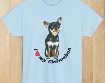 I Heart (Love) My Chihuahua Shirt, Chihuahua Mom TShirt, Chihuahua Dad T-Shirt, Unisex Chihuahua Lover Dog Tee, Chihuahua Owner Gift