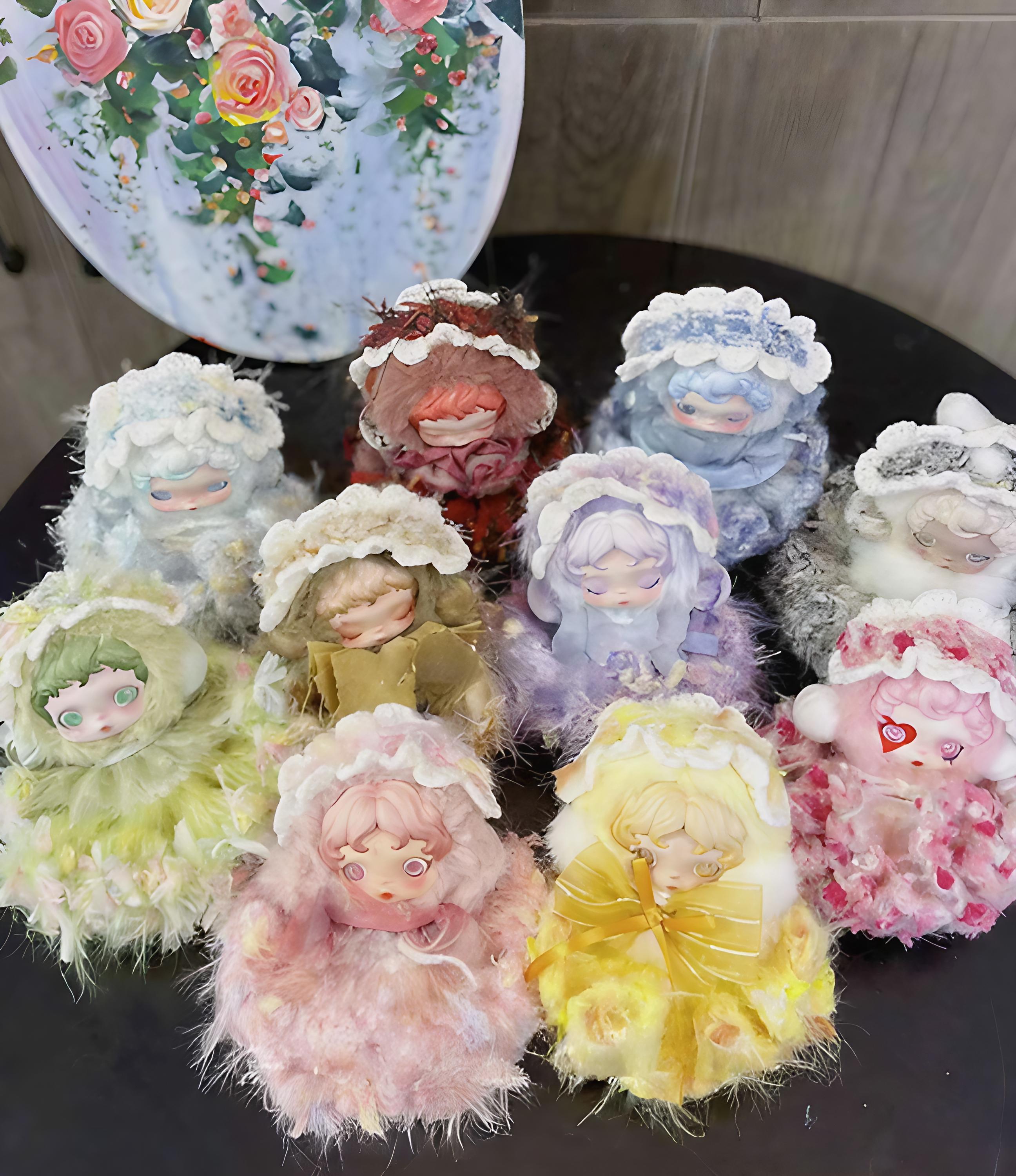 水晶デコ改造 SKULLPANDA 青色ドール キーホルダー Pop mart