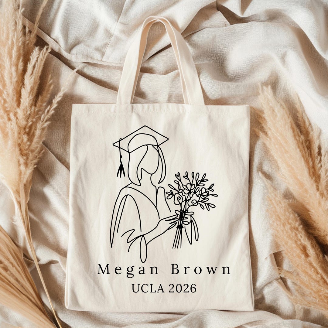Personalized Graduation Canvas Tote Bag, Class of 2026 Gift - Etsy