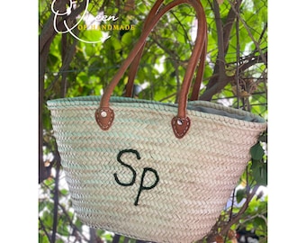 XLarge French Straw Market Bag: Handwoven Moroccan Basket Tote