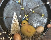 8 inch Vintage Cake Pan Easter Diorama