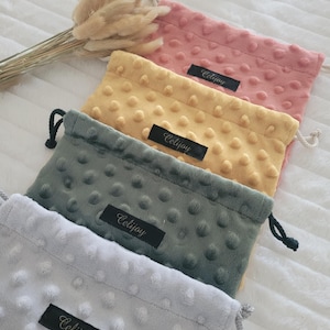 Pochette velours - pochette à goûter - pochette à doudou - accessoires