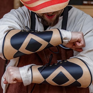 Renaissance Medieval Leather Bracers Armor Cosplay Medieval LARP Costume Renaissance Festival SCA Armor LARP Accessory Leather Cuff