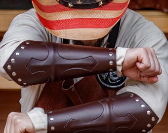Ren Faire Viking Costume Leather Bracers Armor Renaissance Festival Cosplay Medieval Accessories Medieval Larp Costume