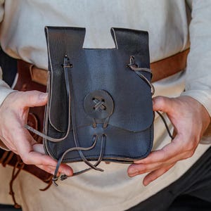 Genuine Leather Medieval Belt Pouch Custom Leather Belt Bag Renaissance Faire Luxury Gift Bag Leather Accessory Waist Bag