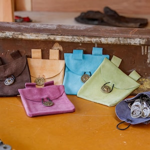 Cosplay Medieval Renaissance Fair Leather Coin Pouch Cute Leather Coin Purse Medieval Accessories Hippie Wallet Leather Belt Pouch