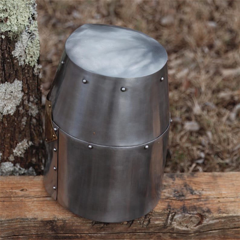 Ren Faire Medieval Decor Knight Helmet Cosplay Larp Costume Crusader Helmet Renaissance Dress Medieval Knight Templar Helmet image 13