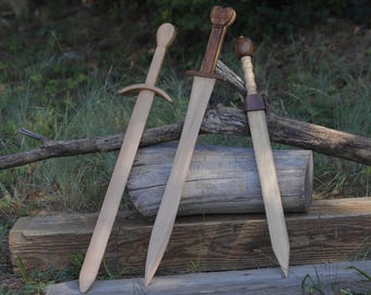 SCA Medieval Cosplay Larp Costume Xiphos Spartan Wooden Swords Roman Galdius Medieval Armor Ren Faire Fantasy Larp Armor