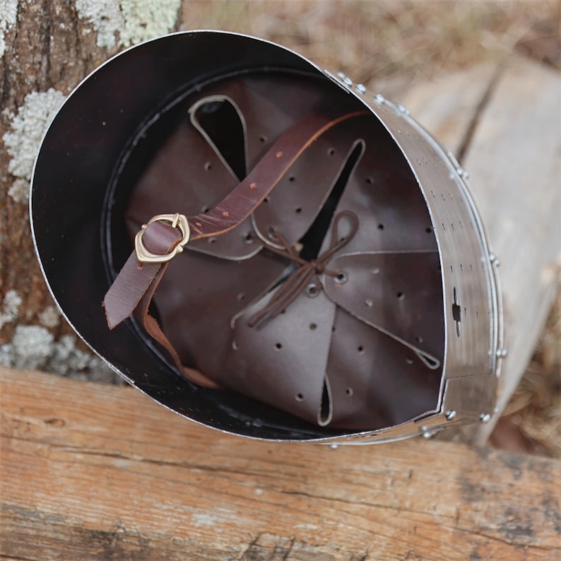 Ren Faire Medieval Decor Knight Helmet Cosplay Larp Costume Crusader Helmet Renaissance Dress Medieval Knight Templar Helmet image 8