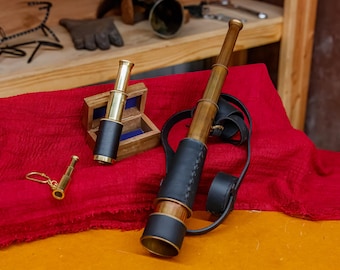 Nautical Spyglass Telescope Mini Brass Telescope Keychain Pirate Accessories Vintage Explorer Gift Maritime Decor Gifts for Boyfriend