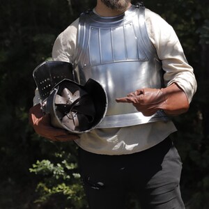Medieval Cosplay Larp Costume Visored Barbuta Helmet w/ Interior Leather Lining Renaissance Costume SCA Fantasy Armor immagine 4